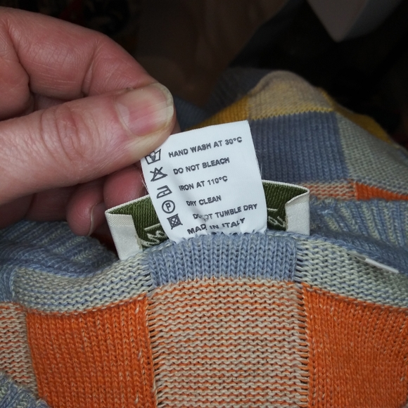 Vintage Norm Thompson 3D Textured Made In Italy Pastel Block Coogi Style Sweater - Picture 6 of 7